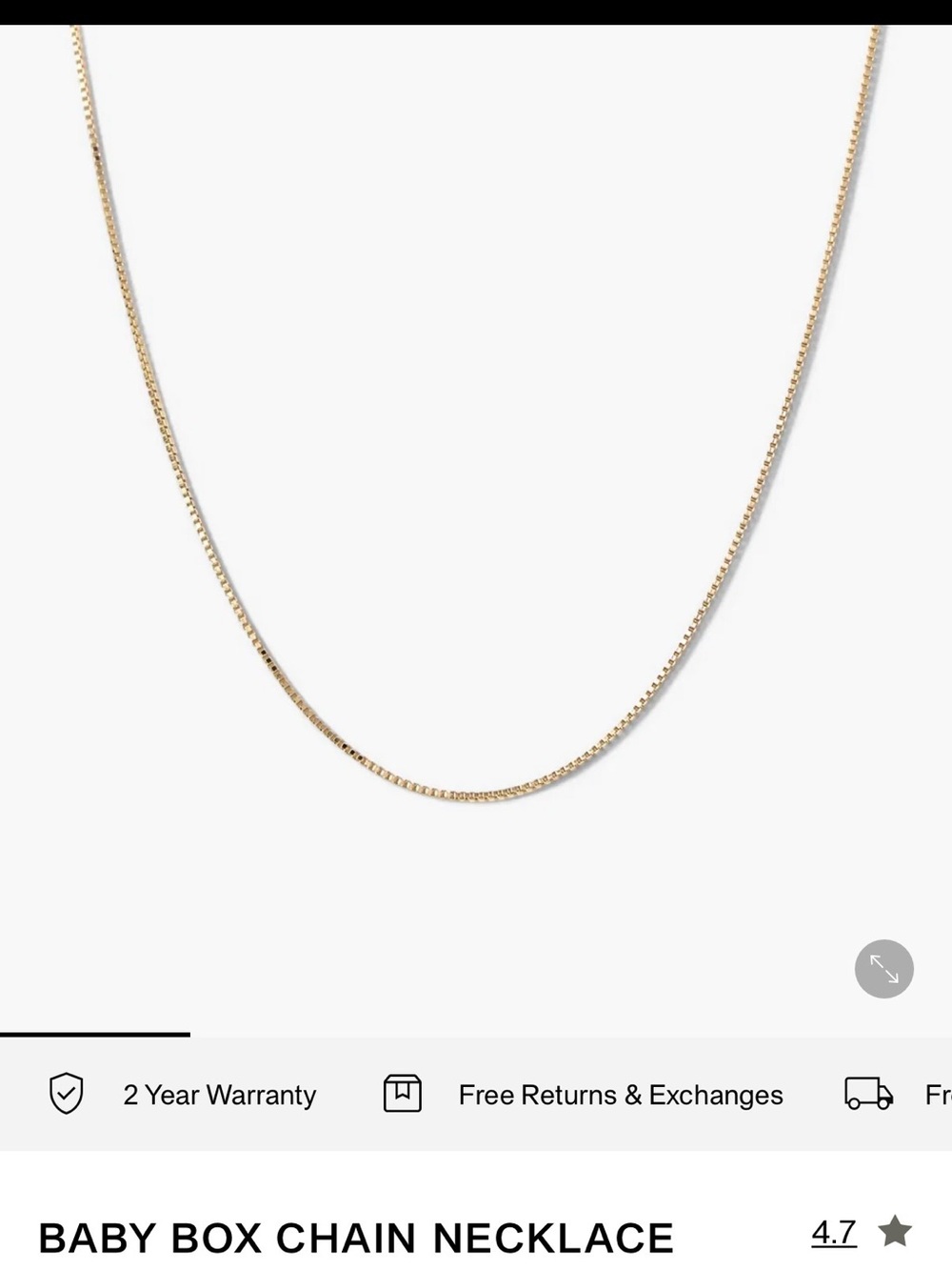 MEJURI Baby Box Chain Necklace 14k Gold 16-18 inch